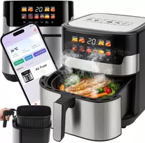 Retoo AIR Oro gruzdintuvė su belaidžiu riebalų neturinčiu 6,5 l talpos gruzdintuvu ir LCD ekranu, 10 meniu arba 1293