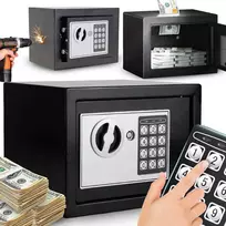 Domowy Namų seifas su elektronine spyna 10l, rakto kodu, šarvuotas XL - ER1103