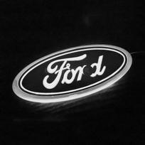 Car Sticker LED Light Logo Sticker for Ford Explorer F150 F250 Focus Mondeo Front Badge Tail Decals Car Styling Rear Emblem Auto 14.5X5.6cm balta