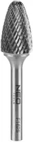 Frez HM metalo pjaustytuvas, F tipo (apvaliai smaili arka), 16 x 25 mm, kotas 6 x 45 mm
