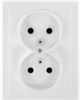Gniazdo Lizdas Dvigubas kištukinis lizdas 2x2P+Z Malta, 16A, 250V, PT-6M, baltas