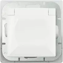 Gniazdo Lizdas Lizdas su 2P+Z apsauga nuo vandens purslų, su atvartu, Pearl, 16A, 250V, PT-17PH, baltas