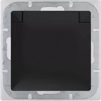 Gniazdo Lizdas Lizdas su 2P+Z apsauga nuo vandens purslų su atvartu, Pearl, 16A, 250V, PT-16PH, juodas