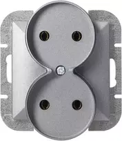Gniazdo Lizdas Dvigubas kištukinis lizdas 2x2P Pearl, 16A, 250V, PT-5PR, antracito spalvos