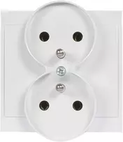 Gniazdo Lizdas Luna dvigubas kištukinis lizdas 2x2P+Z, 16A, 250V, PT-6LR, baltas
