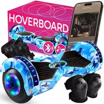 Hoverboard 8 colių elektrinė riedlentė su LED plokšte ir garsiakalbių apsaugomis ER033