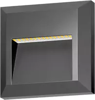 Orno KIBO LED 1W, fasado šviestuvas, 80lm, IP65, 4000K, kvadratinis, pilkas