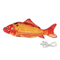 Flopping Fish Cat Toy Rechargeable Soft Stuffed Fish Interactive Chew Toy Realistic Fish Cat Kicker Toy for Cats Exercise Hunting Instinct USB-Charging