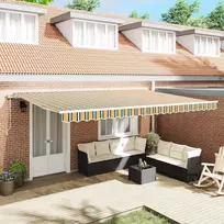 Elektrinė ištraukiama pavėsinė Žalia ir geltona 500 × 350 cm