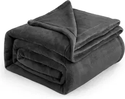 Rankšluostis Bedsure flanelinis pledas, mikrofibra, tamsiai pilkas, 230x270 cm, šiltas XXL sofa/lova