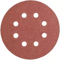 Krążki Šlifavimo diskai su lipdukais, 125 mm, P100, 5 vnt., su 8 skylėmis