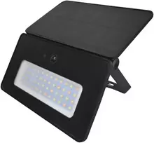 LUNERA LED 20 W, saulės energija varomas prožektorius su PIR judesio jutikliu, 1100 lm, CCT, IP54, 3600 mAh, juodas