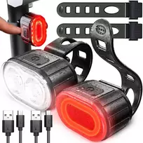 Przydasie Lampka Dviračio žibintas priekyje ir gale LED, galinga baterija priekinio dviračio komplektui - ER1030