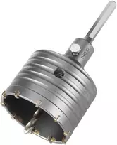 Otwornica 80 mm karbido skylių pjūklas su šešiakampiu adapteriu ir centravimo grąžtu