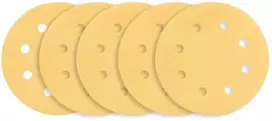 Papier Švitrinis popierius su lipdukais 180 mm, K180, 5 vnt., su 8 skylėmis šlifuokliui 59G263