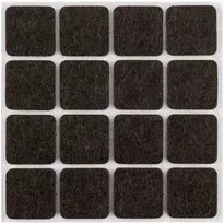 Podkładki Lipnūs veltinio įklotai, tamsiai rudi, 25x25 mm, 16 vnt.