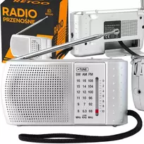 Retoo Radio Virtuvės radijas su baterijomis, nešiojamas, mažas, su FM AM SW antena, sidabrinės konstrukcijos - ER1070