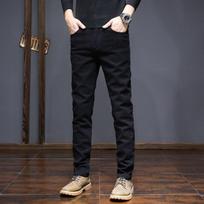 Men Skinny Jeans Stretch Straight Tube Slim Men Jeans Casual Fashion Versatile Jeans High Quality 28 juoda