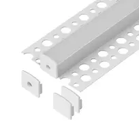 Orno Rinkinys: Komplektas: aliuminio profilis LED juostoms, 2000 x 55 x 13 mm, paviršinis montavimas, baltas, matinis dangtelis, 4 galiniai dangteliai