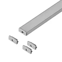 Orno Rinkinys: Komplektas: aliuminio profilis LED juostoms, 2000 x 16,1 x 6,05 mm, paviršinis montavimas, sidabrinis, opalo spalvos dangtelis, 4 galiniai dangteliai