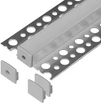 Orno Rinkinys: Komplektas: aliuminio profilis LED juostoms, 2000 x 55 x 13 mm, paviršinis montavimas, sidabrinis, matinis dangtelis, 4 galiniai dangteliai