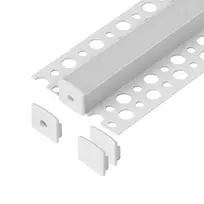 Orno Rinkinys: Komplektas: aliuminio profilis LED juostoms, 2000 x 55 x 13 mm, paviršinis montavimas, baltas, opalo spalvos dangtelis, 4 galiniai dangteliai