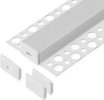 Orno Rinkinys: Komplektas: aliuminio profilis LED juostoms, 2000 x 55,8 x 12,5 mm, paviršinis montavimas, baltas, opalo spalvos dangtelis, 4 galiniai dangteliai