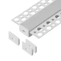 Orno Rinkinys: Komplektas: aliuminio profilis LED juostoms, 2000 x 55,8 x 12,5 mm, įleidžiamas, baltas, matinis dangtelis, 4 galiniai dangteliai