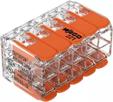 Orno Złączka „Wago“ 10 takelių jungtis, modelis: 221-420, nuo 0,20 iki 4,00 mm², 4 vnt.