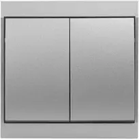 Łącznik Luna šviestuvo jungiklis, 10A, 250V, WP-2L, sidabrinis