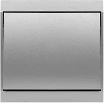 Łącznik Luna vienpolis jungiklis su apšvietimu, 10A, 250V, WP-1L/S, sidabrinis