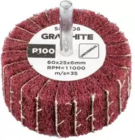 Graphite Ściernica Plokštelinis šlifavimo diskas su abrazyvine vilna, kotas 60 x 25 x 6 mm, P100