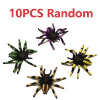 10PCS Simulation Mini Mouse Model And White Flower Spider Horror Spoof Scary Halloween April Fools Toy Plastic Animals Figures