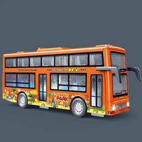 Dviaukščio Autobuso Modelis Metalinis Plastikinis Atgal Traukiamas Autobusas Inercinis Šviečiantis Miesto Ekskursijų Autobusas Automobilių Kolekcija Žaislai Dovanos Vaikams oranžinė