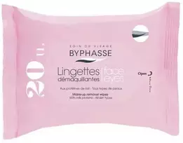 BYPHASSE MILK PROTEINS drėgnos servetėlės veido ir akių makiažui valyti (20 vnt.)