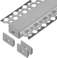 Orno Rinkinys: Komplektas: aliuminio profilis LED juostoms, 2000 x 55,8 x 12,5 mm, įleidžiamas, sidabrinis, matinis dangtelis, 4 galiniai dangteliai