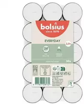Žvakė, arbatinė Bolsius, 3.5 h, 30 vnt., Balta