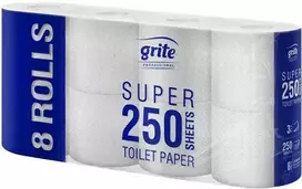 Tualetinis popierius GRITE Super Mini 250 lapelių, 8 ritinėliai, 3 sluoksniai