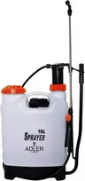 ADLER EUROPE 16 l slėginis nugaros purkštuvas su teleskopine 48–83 cm nerūdijančio plieno lanca ir 115 cm žarna, 2–3 bar