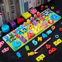 Montessori mediniai žaislai Vaikų užimta lenta Gyvūnų matematikos žvejybos skaičių derinimas skaitmeninės formos mokomieji žaislai vaikams dovanos