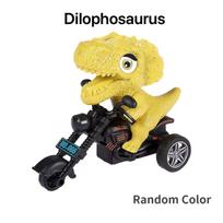 Dinozauras ant motociklo automobilio Vaikams žaislas Inercijos gyvūno modelis Traukiamas atgal žaislas Miniatiūros figūrėlės Dinozaurų žaislai vaikams Dovana