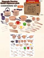 Kids Kitchen Toys Set Big Small Toddlers Pretend Cooking Playset Acccessories with Pots Pans Utensils Cookware Foods Xmas Gifts