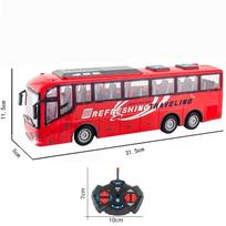1/30 4Ch Rc Car Remote Control Bus with Light Tour Bus Wireless Model 27Mhz Radio Controlled Vehicle Toys Kids Xmas Newyear Gift raudona
