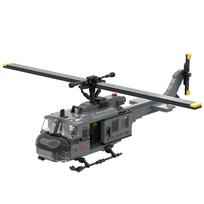UH-1D HUEY Sraigtasparnio Plytų Žaislas Statybinės Detalės Surinkimo Rinkinys Armijos Karinis Rinkinys UH1D Rinkinys Suderinamas su Prekių Ženklais tamsiai pilka spalva