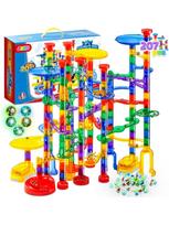 JOYFY 207Pcs Glowing Marble Run Construction Building Blocks Toys with 5 Glow in The Dark Toy for Boys Girl Educational Toy Gift