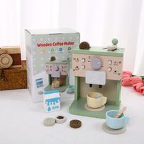 Kids Kitchen Toy Set Wooden Coffee Maker Set ,Simulation Kitchen Toys Pretend Play,Play Kitchen Accessories for Girls & Boys