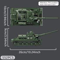 SU-100 Tank Destroyer building blocks, 552PCS armored vehicle military puzzle toys, children's handmade DIY birthday gifts