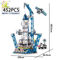 HUIQIBAO kosminės aviacijos pilotuojamos raketos statybiniai blokai su astronautų figūra Miestas aviacijos modelis, plytos vaikams žaislai vaikams