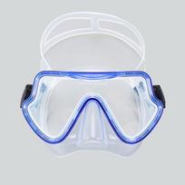 OLOEY Large Frame Full Dry Snorkeling Mask skaidri mėlyna spalva