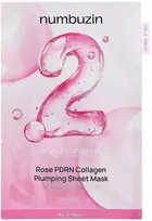 NUMBUZIN No.2 Rose PDRN kolageno putlinanti lakštinė kaukė, 1 vnt. * 33 ml